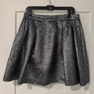 Kate Spade Metallic Silver A-Line Skirt